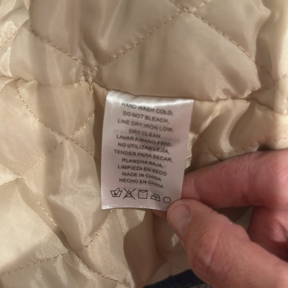 Emory Park Blue and Tan Belted Faux Shearling Trench Coat Size Large - Picture 4 of 5